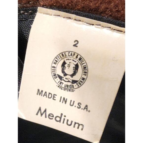 Vintage 80s Cowboy Brown Velour Cowboy Hat Native American Beaded Hatband USA - Picture 7 of 7